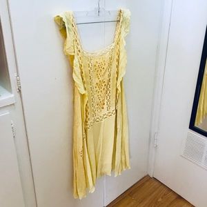 Free People ▪️ priscilla yellow crochet sundress